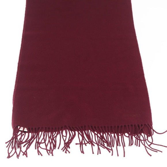 HERMES Scarf Cashmere Bordeaux Auth bs38022
