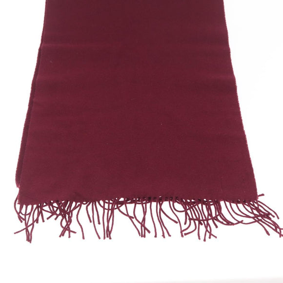 HERMES Scarf Cashmere Bordeaux Auth bs38022
