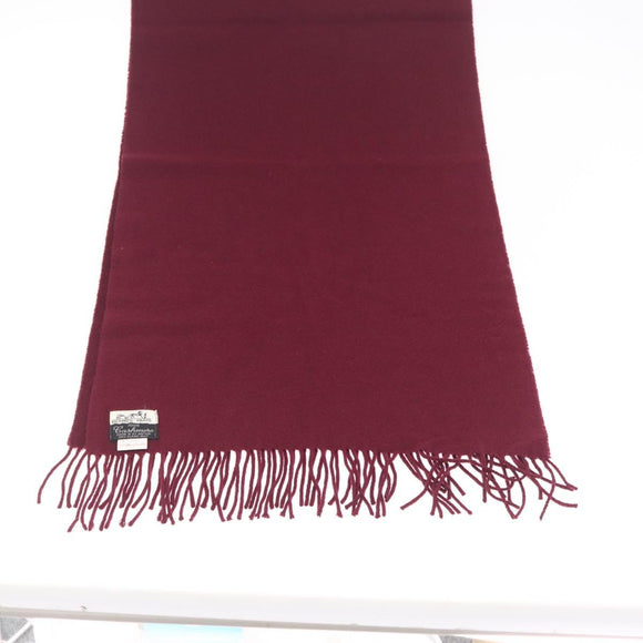 HERMES Scarf Cashmere Bordeaux Auth bs38022