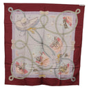 HERMES Carre90 Scarf Silk Bordeaux Light Blue ""CHARREADA"" Auth bs38024-13