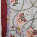 HERMES Carre90 Scarf Silk Bordeaux Light Blue ""CHARREADA"" Auth bs38024-5
