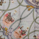 HERMES Carre90 Scarf Silk Bordeaux Light Blue ""CHARREADA"" Auth bs38024-6