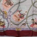 HERMES Carre90 Scarf Silk Bordeaux Light Blue ""CHARREADA"" Auth bs38024-9