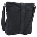 HERMES Akapu Luco Bandouliere MM Shoulder Bag Nylon Black Silver Auth bs38026-1
