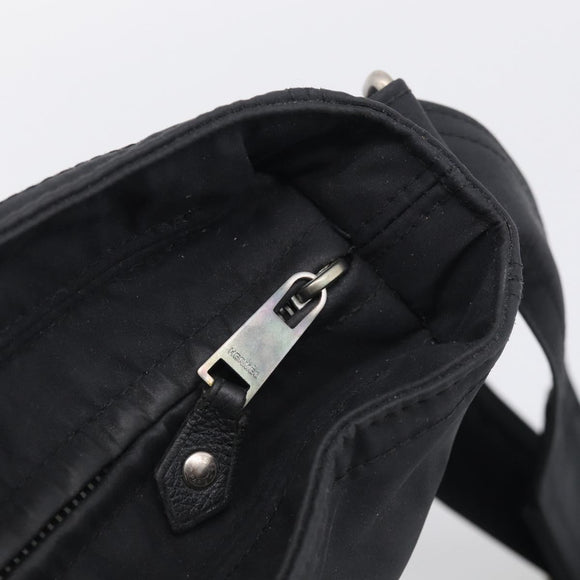 HERMES Akapu Luco Bandouliere MM Shoulder Bag Nylon Black Silver Auth bs38026