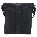 HERMES Akapu Luco Bandouliere MM Shoulder Bag Nylon Black Silver Auth bs38026-2