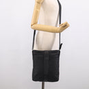 HERMES Akapu Luco Bandouliere MM Shoulder Bag Nylon Black Silver Auth bs38026-20