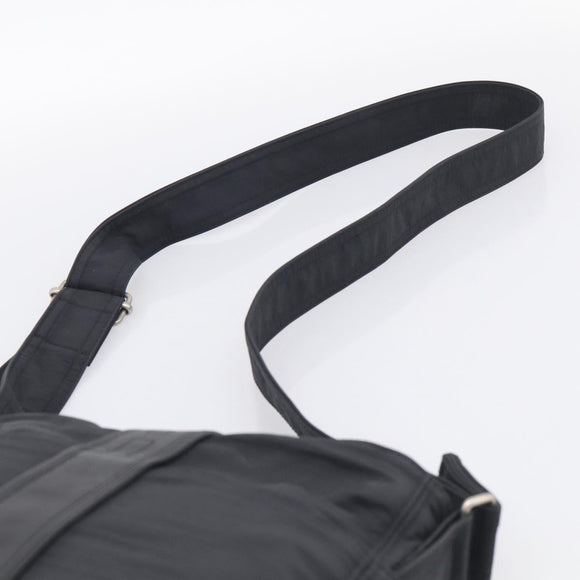 HERMES Akapu Luco Bandouliere MM Shoulder Bag Nylon Black Silver Auth bs38026
