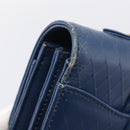 Gianni Versace Hand Bag Leather Blue Gold Auth bs38034-14