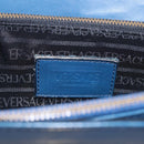 Gianni Versace Hand Bag Leather Blue Gold Auth bs38034-16