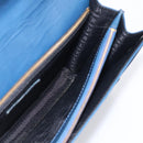 Gianni Versace Hand Bag Leather Blue Gold Auth bs38034-18