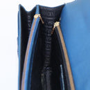 Gianni Versace Hand Bag Leather Blue Gold Auth bs38034-19