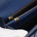 Gianni Versace Hand Bag Leather Blue Gold Auth bs38034-22