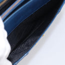 Gianni Versace Hand Bag Leather Blue Gold Auth bs38034-25