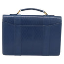 Gianni Versace Hand Bag Leather Blue Gold Auth bs38034-3