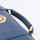 Gianni Versace Hand Bag Leather Blue Gold Auth bs38034-8