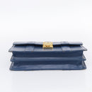 Gianni Versace Hand Bag Leather Blue Gold Auth bs38034-9