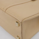 CELINE Tote Bag Leather Beige Gold Auth bs38036-11