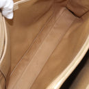 CELINE Tote Bag Leather Beige Gold Auth bs38036-16