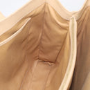 CELINE Tote Bag Leather Beige Gold Auth bs38036-17