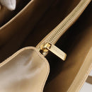 CELINE Tote Bag Leather Beige Gold Auth bs38036-20