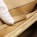 CELINE Tote Bag Leather Beige Gold Auth bs38036-23
