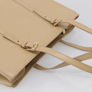 CELINE Tote Bag Leather Beige Gold Auth bs38036-6
