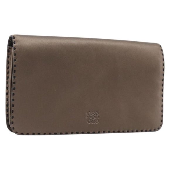 LOEWE Clutch Bag Leather Brown Auth bs38037