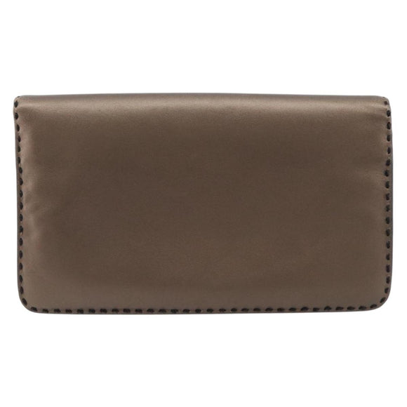 LOEWE Clutch Bag Leather Brown Auth bs38037