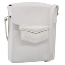 HERMES Shoulder Bag Leather White Gold Auth bs38040-1