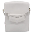 HERMES Shoulder Bag Leather White Gold Auth bs38040-2