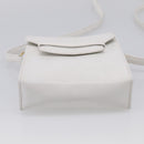 HERMES Shoulder Bag Leather White Gold Auth bs38040-9