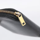 Saint Laurent Compact Full Zip Wallet Leather Black Gold Auth bs38045-12