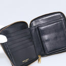 Saint Laurent Compact Full Zip Wallet Leather Black Gold Auth bs38045-15