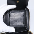 Saint Laurent Compact Full Zip Wallet Leather Black Gold Auth bs38045-18