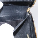 Saint Laurent Compact Full Zip Wallet Leather Black Gold Auth bs38045-21
