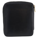 Saint Laurent Compact Full Zip Wallet Leather Black Gold Auth bs38045-3