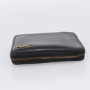 Saint Laurent Compact Full Zip Wallet Leather Black Gold Auth bs38045-4