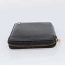 Saint Laurent Compact Full Zip Wallet Leather Black Gold Auth bs38045-6