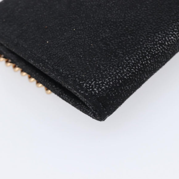 Stella McCartney Fabera Long Wallet Polyester Black Gold Auth bs38046