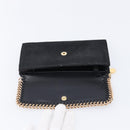 Stella McCartney Fabera Long Wallet Polyester Black Gold Auth bs38046-13