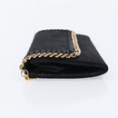 Stella McCartney Fabera Long Wallet Polyester Black Gold Auth bs38046-5