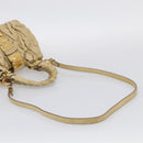 Miu Miu Matelasse Hand Bag Leather 2way Beige Gold Auth bs38051-10