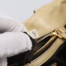 Miu Miu Matelasse Hand Bag Leather 2way Beige Gold Auth bs38051-25