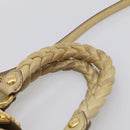 Miu Miu Matelasse Hand Bag Leather 2way Beige Gold Auth bs38051-9