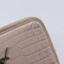 Saint Laurent Bifold Wallet Leather Pink Silver Auth bs38052-13