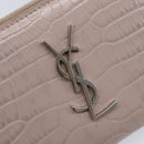 Saint Laurent Bifold Wallet Leather Pink Silver Auth bs38052-14