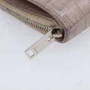Saint Laurent Bifold Wallet Leather Pink Silver Auth bs38052-15