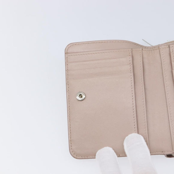 Saint Laurent Bifold Wallet Leather Pink Silver Auth bs38052