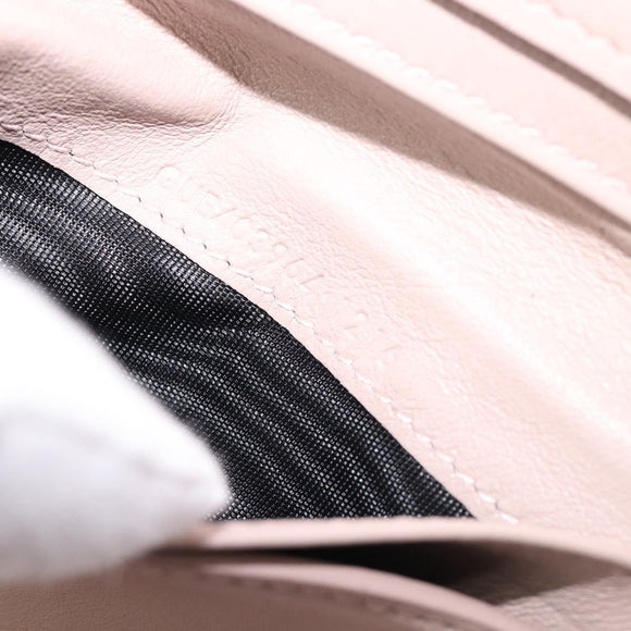 Saint Laurent Bifold Wallet Leather Pink Silver Auth bs38052